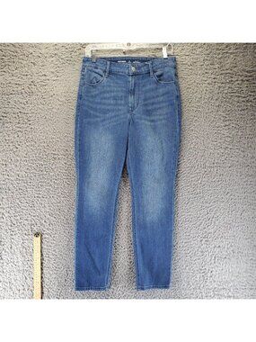Old Navy Jeans Women’s 6 Short Blue Wow Straight High-Rise Stretch Denim